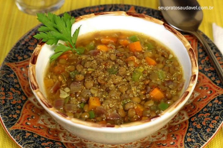 Sopa de quinoa com lentilha 3